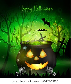 Halloween witches cauldron