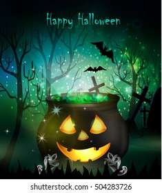 Halloween witches cauldron