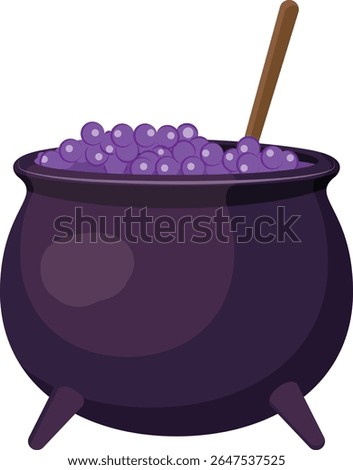 Halloween witches cauldron, Bubbling witch cauldron, Halloween element.