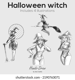 Halloween witches. illustration vector illustration