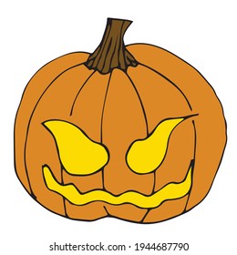 halloween  witches objects. white wallpaper cover notebook. pumpkin. broom. boiler. hubcap. vector illustration on white background