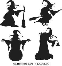 Halloween witches silhouette wall decoration. Ready to use.