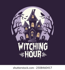 Halloween Witching Hour T-Shirt Illustration