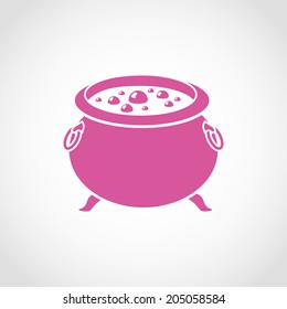 Halloween witch's cauldron Icon Isolated on White Background