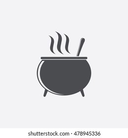 Halloween witch's cauldron vector icon