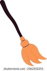 Halloween Witch's Flying Broom Illustration