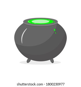 Halloween witchs magic cauldron.Concept cartoon witches cauldron for halloween of magic, witchcraft, boiling potions. Vector cartoon illustration. 