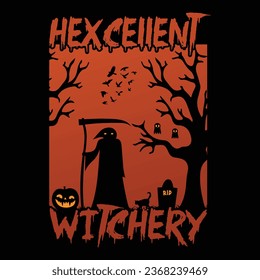 Diseño de camisetas de bruja de Halloween - Diseño de vectores de Halloween