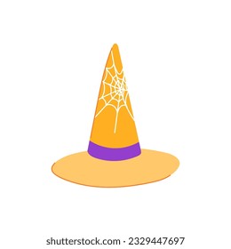 halloween wizard hat cartoon. magic witch, cap magician, fantasy object halloween wizard hat sign. isolated symbol vector illustration