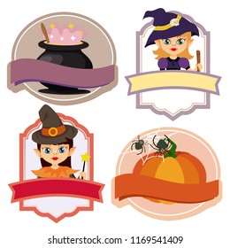 halloween wizard kid flat style