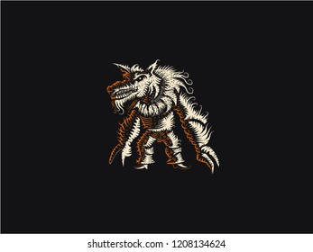 Halloween wolf - vector illustration.