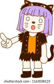 Halloween wolves cat girl 
