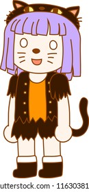 Halloween wolves cat girl 