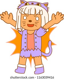Halloween wolves cat girl 