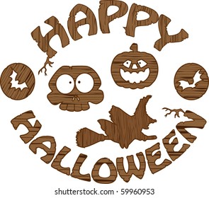 the Halloween wood vector designs