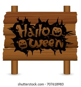 halloween wooden board vector illustration