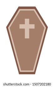 halloween wooden coffin with cross