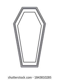 halloween wooden coffin isolated icon vector illustration design