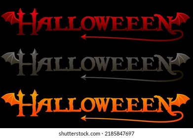 Halloween word art in devil style, vector letter