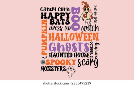 Halloween Word Art Sign SVG Design