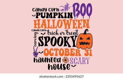 Halloween Word Art Sign SVG Design