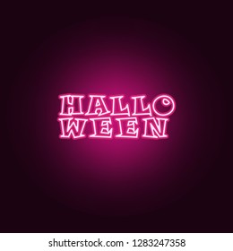 Halloween word decorative icon. Elements of Halloween in neon style icons. Simple icon for websites, web design, mobile app, info graphics