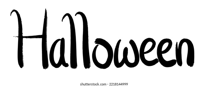 Halloween word hand drawn design illustration. 