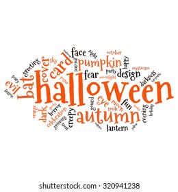 Halloween words background vector