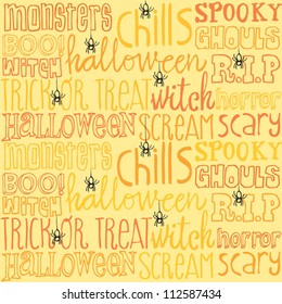 Halloween words and icons background vector