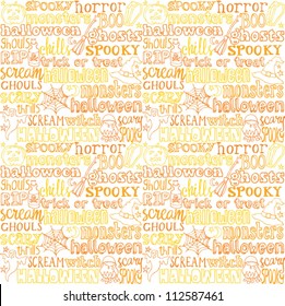 Halloween words seamless background vector