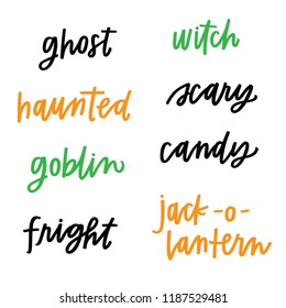 Halloween words vector set