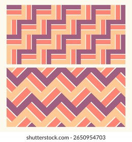 Halloween Woven Stripe Pattern with Orange, Purple, and Cream Colors in Vertical and Diagonal Layout for Fabric, Wrapping Paper, and Seasonal Backgrounds