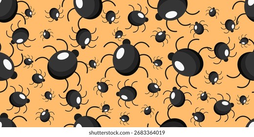 Papel de regalo de Halloween. Ilustración vectorial del patrón transparente de la araña. Fondo perfecto de Halloween Wrap Paper Fondo de pantalla impresión textil. EPS 10