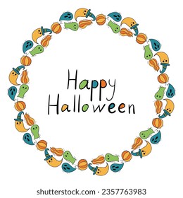 Halloween era una corona con espacio vacío para insertar texto. Ilustración del vector