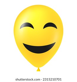 Halloween yellow balloon illustration with scary and funny face