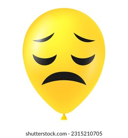 Halloween yellow balloon illustration with scary and funny face
