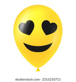 Halloween yellow balloon illustration with scary and funny face