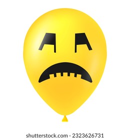 Halloween yellow balloon illustration with scary and funny face