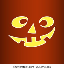 Halloween yellow pumpkin face. Vector illustration.