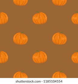 Halloween yellow pumpkin seamless pattern. vector illustration for fashion textile print and wrapping with festive design.