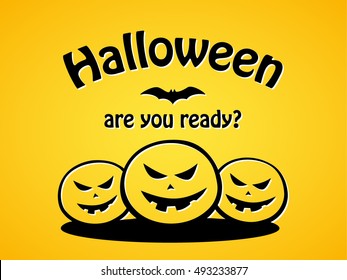 Halloween. Are you ready? vector illustration with pumpkin