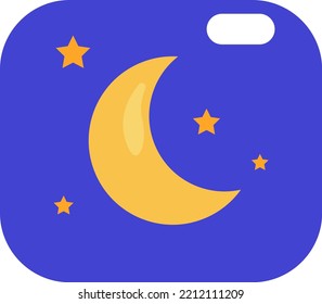 Halloween young moon, illustration, vector on white background.