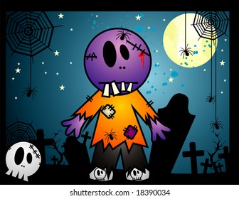 halloween zombi vector illustration