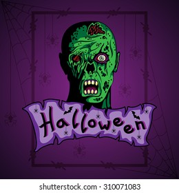 Halloween Zombie background.Vector illustration.Eps 10.