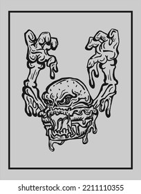 halloween zombie burger icon in vector illustration