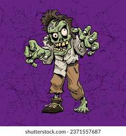 halloween Zombie cartoon illustration vector