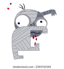 halloween zombie in doodle style vector illustration