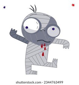 halloween zombie in doodle style vector illustration