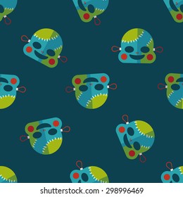 halloween zombie flat icon,eps10 seamless pattern background