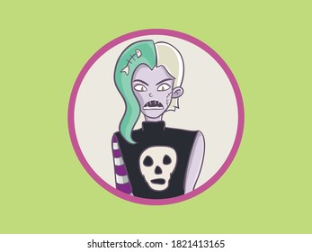 Halloween Zombie Flat Illustration Design Art